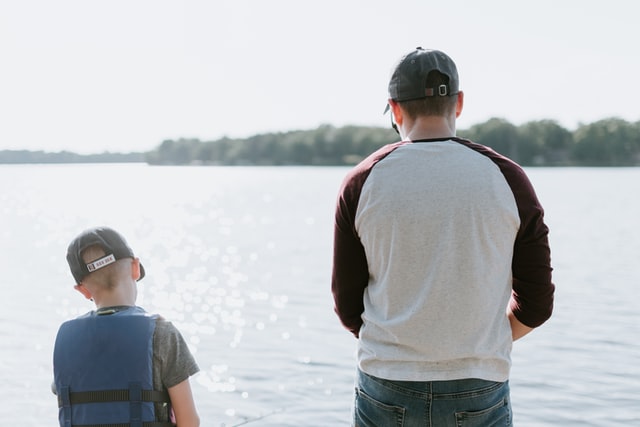 Father and son fishing