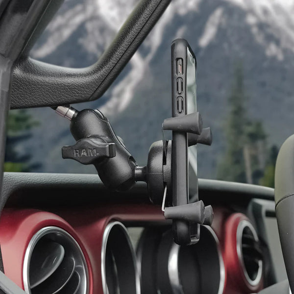 RAM® XGrip® Phone Mount with Motorcycle Handlebar Clamp Base RAMB