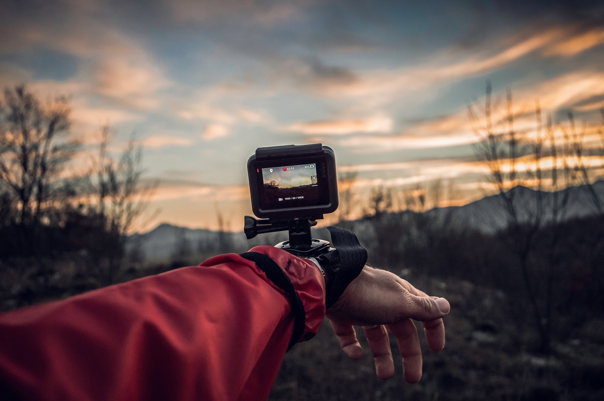 hand-held action camera mount