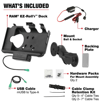 RAM® EZ-Roll'r™ Powered Mount for Samsung Tab Active5 & 3 - RAM-B-101-225B2-SAM60P-V7B1U