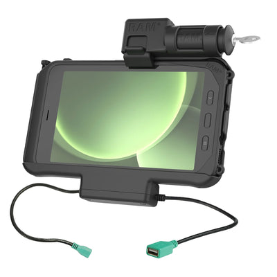 RAM® Key Locking Power + Data Dock for Samsung Tab Active5 & 3 - RAM-HOL-SAM58PDKLU