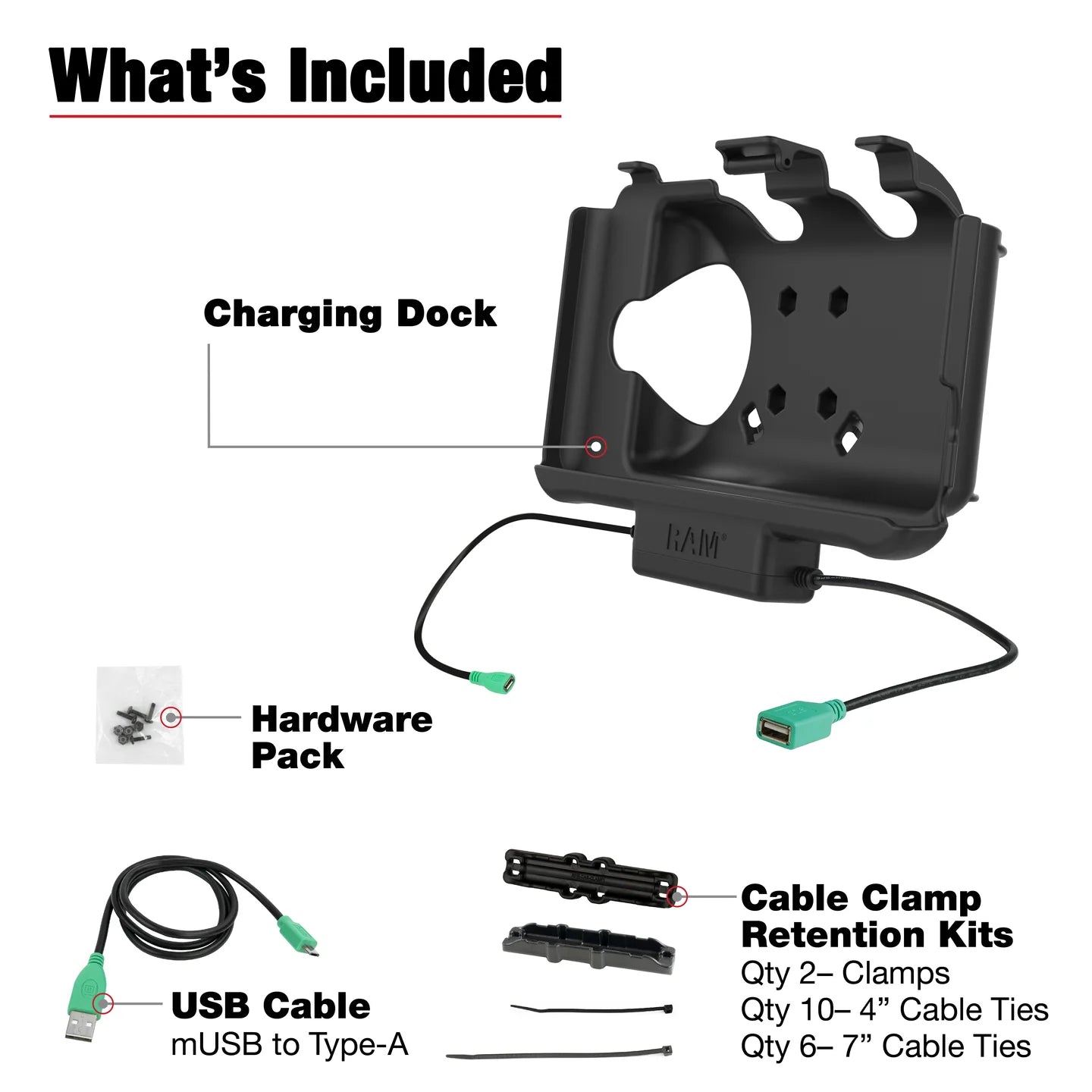 RAM® EZ-Roll'r™ Power + Data Dock Samsung Tab Active5 & 3 - RAM-HOL-SAM60PDU