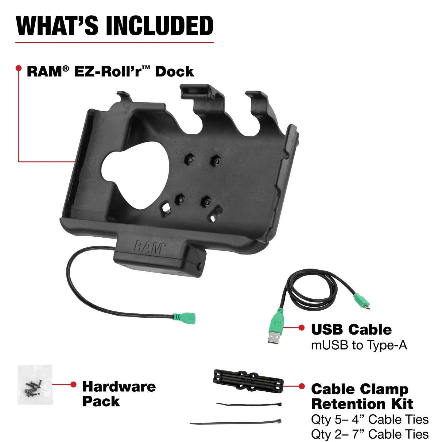 RAM® EZ-Roll'r™ Powered Cradle for Samsung Tab Active5 & 3 - RAM-HOL-SAM60PU