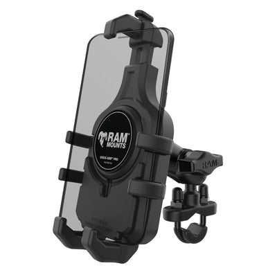 RAM® Quick-Grip™ Pro Phone Mount with Handlebar U-Bolt Base - Short - RAM-B-149Z-A-PD5U