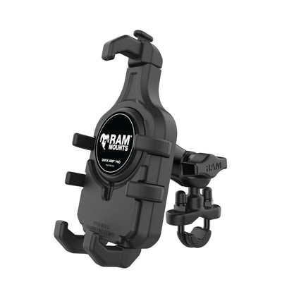 RAM® Quick-Grip™ Pro Phone Mount with Handlebar U-Bolt Base - Short - RAM-B-149Z-A-PD5U