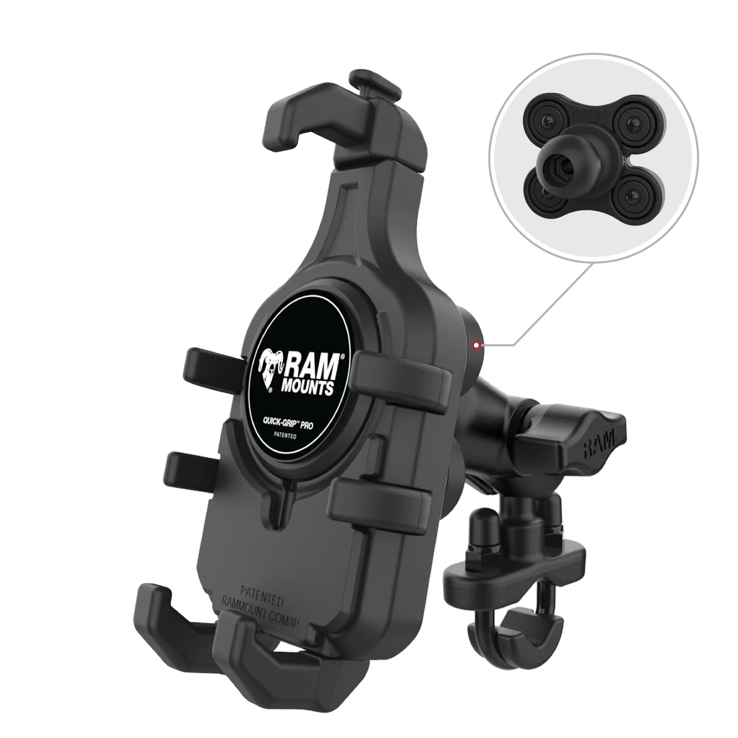 RAM® Quick-Grip™ Pro Vibration Damping Phone Mount with U-Bolt Base -  RAM-B-149Z-A-PD5VU