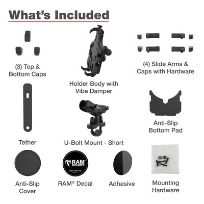 RAM® Quick-Grip™ Pro Vibration Damping Phone Mount with U-Bolt Base -  RAM-B-149Z-A-PD5VU