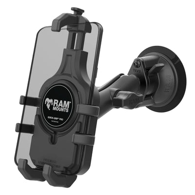 RAM® Quick-Grip™ Pro Phone Mount with Twist-Lock™ Suction Cup - Medium - RAM-B-166-PD5U