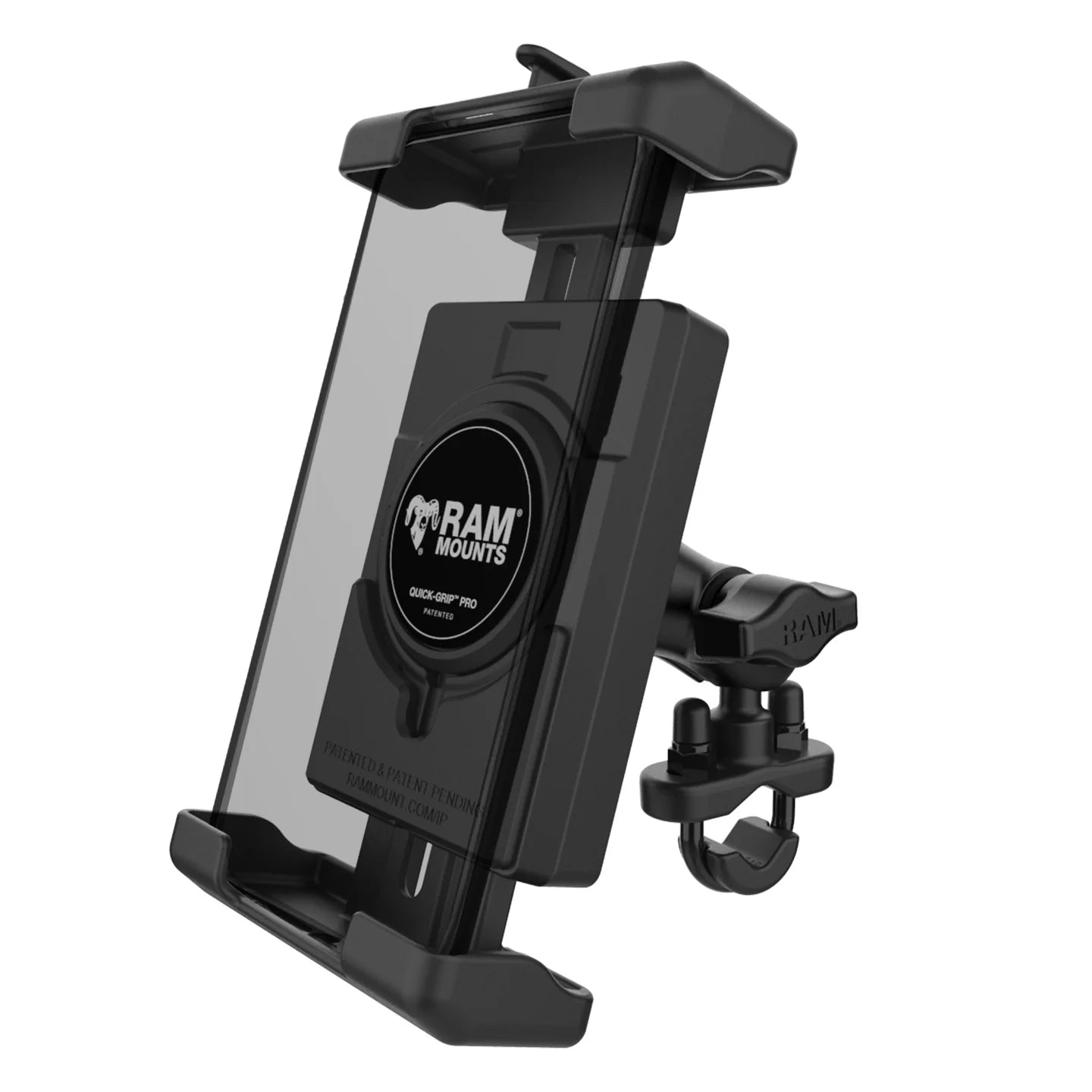 RAM® Quick-Grip™ Pro XL Phone Mount with Handlebar U-Bolt Base - Short - RAM-B-149Z-A-PD7U