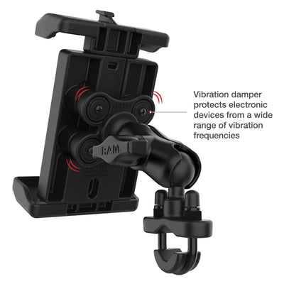 RAM® Quick-Grip™ Pro XL Vibration Damping Phone Mount with U-Bolt Base - RAM-B-149Z-A-PD7VU