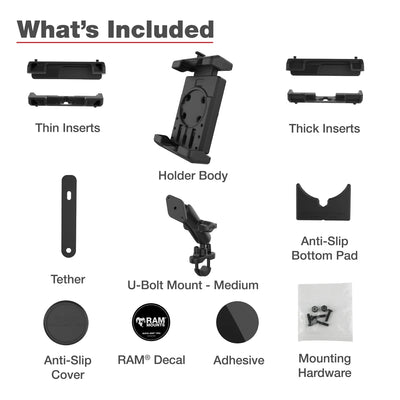 RAM® Quick-Grip™ Pro XL Phone Mount with Handlebar U-Bolt Base - Medium - RAM-B-149Z-PD7U