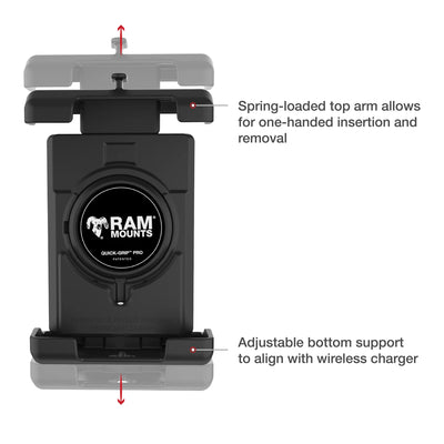 RAM® Quick-Grip™ Pro XL Phone Mount with Fork Stem Base - Short - RAM-B-176-A-PD7U