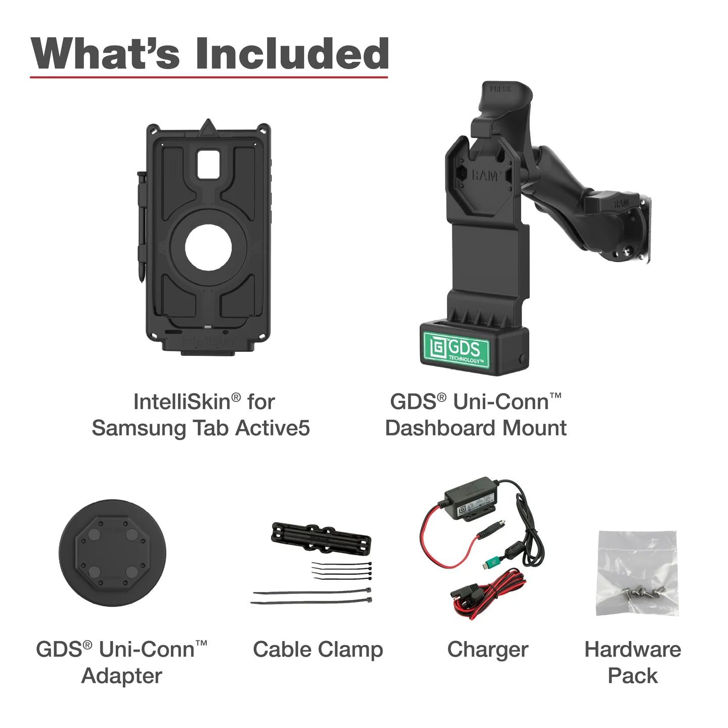 GDS® Uni-Conn™ Vehicle Bundle for Samsung Tab Active5 - RAM-GDS-U1-SAM90-KIT1