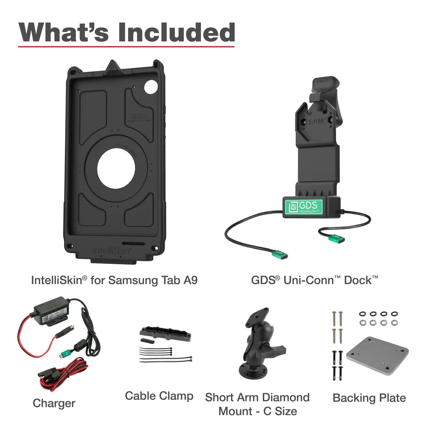 GDS® Uni-Conn™ Klein VALOR PTT Vehicle Bundle for Samsung Tab A9 -