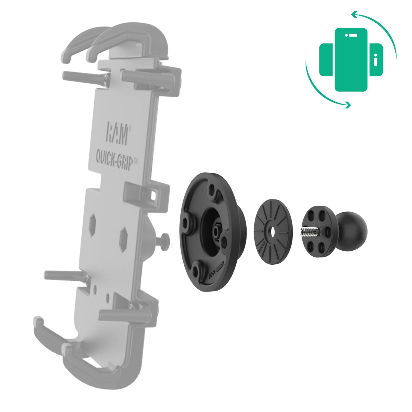 RAM® Rotating Ball Adapter for Phone and Handheld Holders - B Size - RAP-B-351-4RU