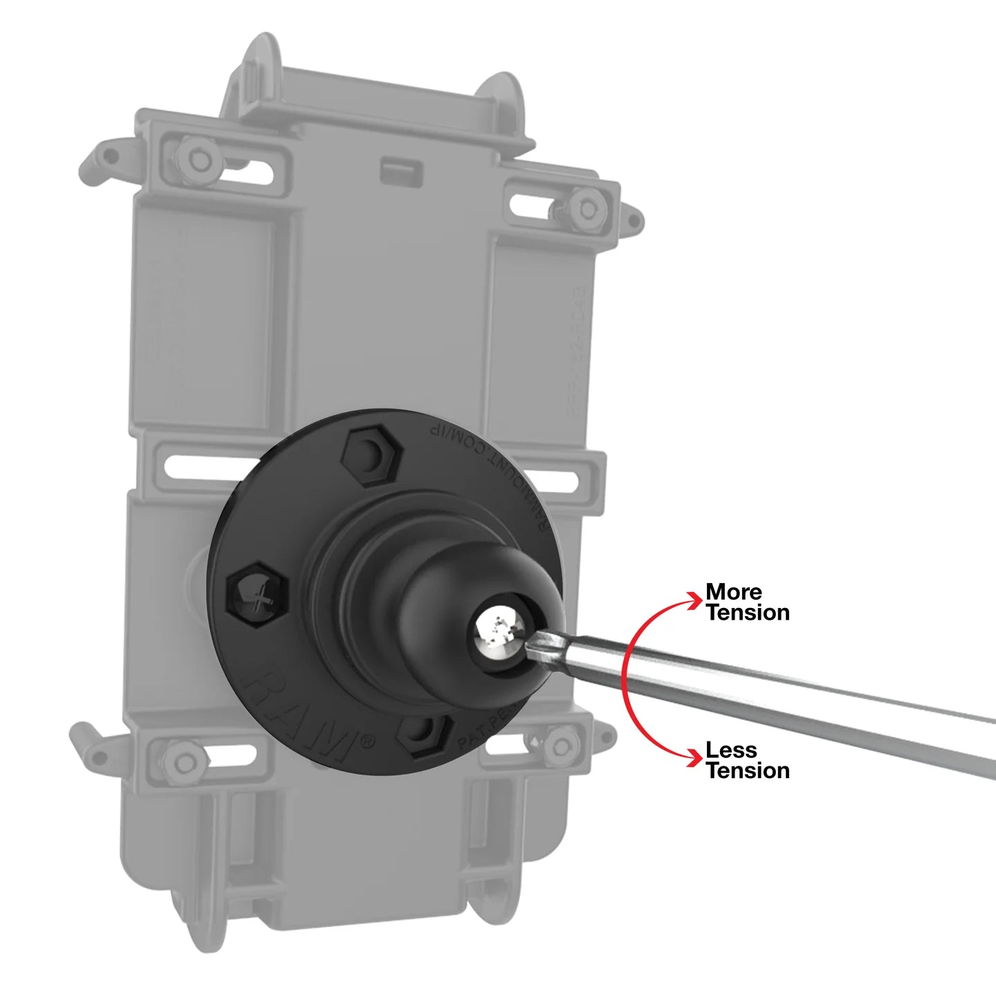RAM® Rotating Ball Adapter for Phone and Handheld Holders - B Size - RAP-B-351-4RU