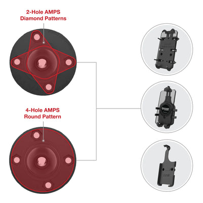 RAM® Rotating Ball Adapter for Phone and Handheld Holders - B Size - RAP-B-351-4RU