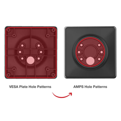RAM® 100mm & 75mm VESA to AMPS Hole Pattern Adapter Plate - RAP-DOCK-D10VU