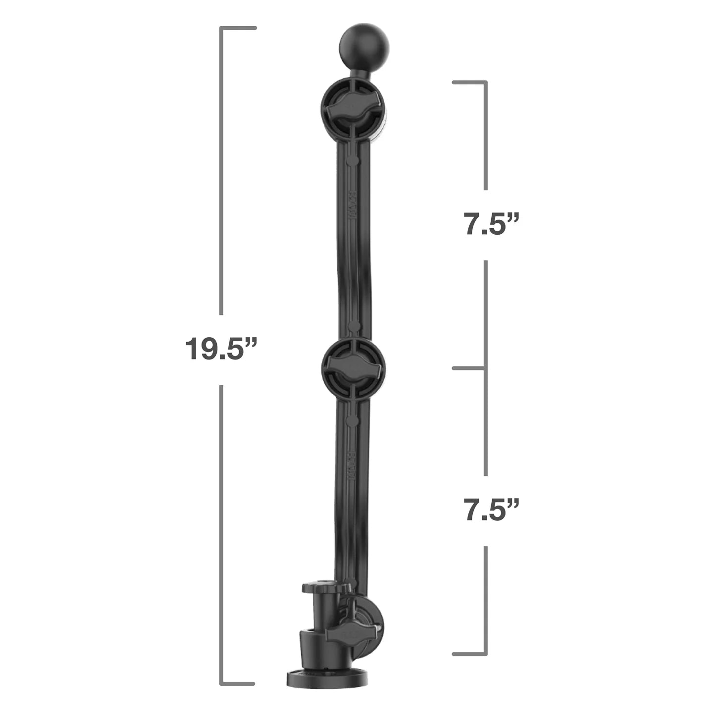 RAM® Composite Drill-Down Double Ratchet Arm with Ball - RAP-411D-114-PA2-BGU
