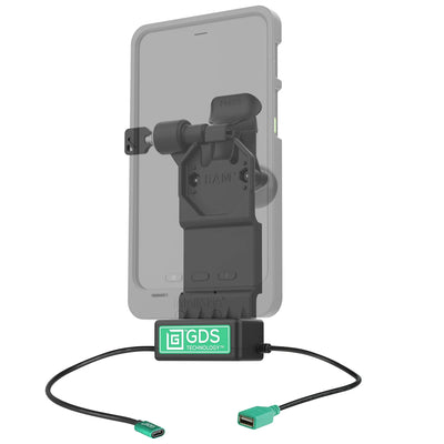 GDS® Uni-Conn™ Left Locking Power + Single USB-A Dock - RAM-GDS-DOCKLL-U1CDU