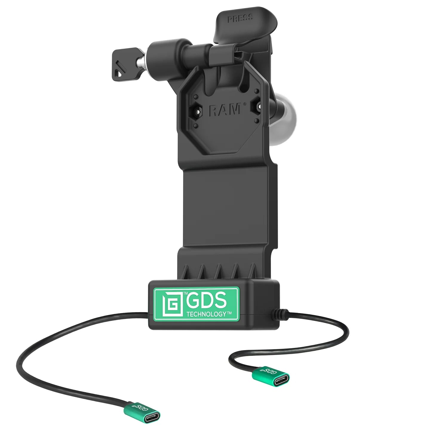 GDS® Uni-Conn™ Left Locking Power + Single USB-C Dock - RAM-GDS-DOCKLL-U1CP-CU