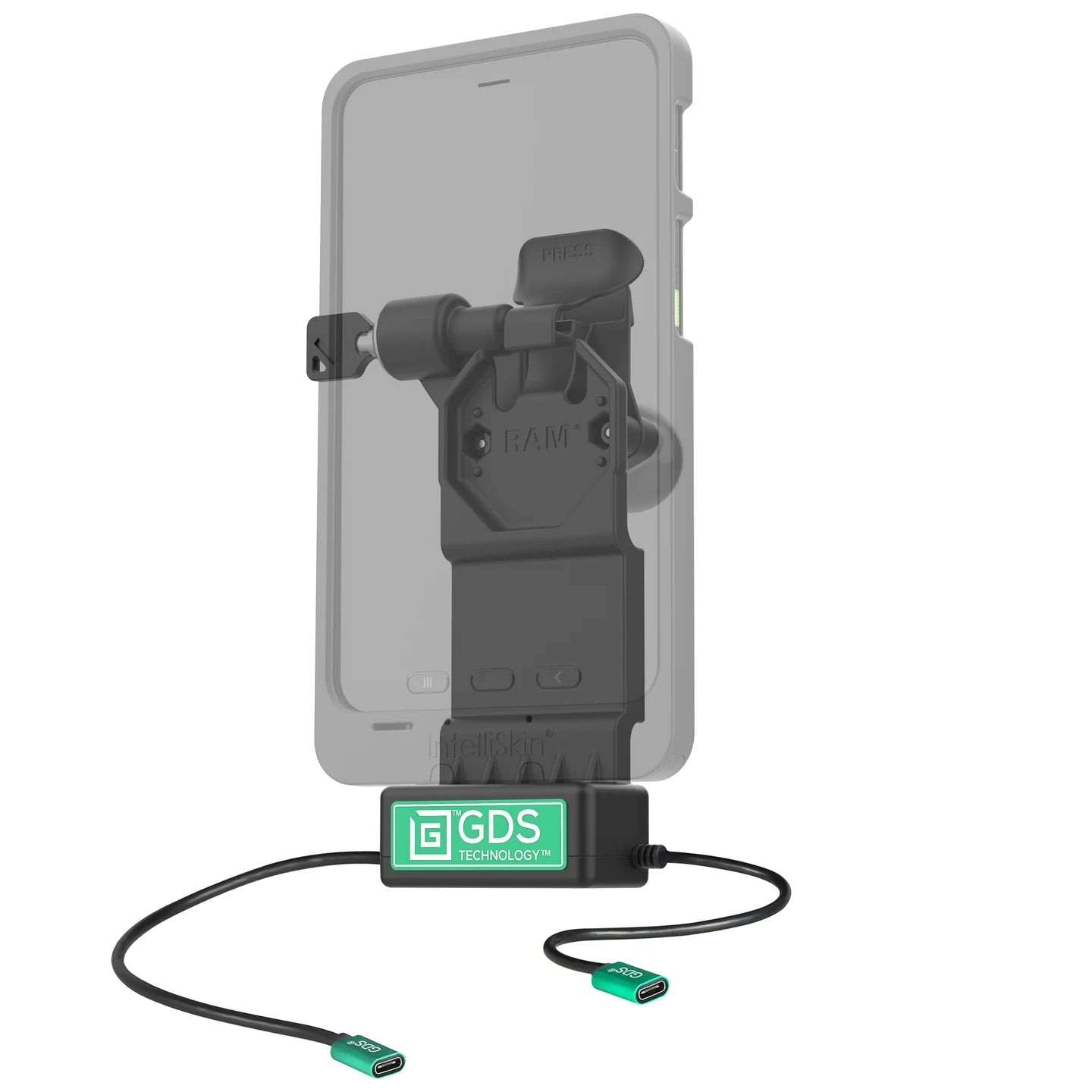 GDS® Uni-Conn™ Left Locking Power + Single USB-C Dock - RAM-GDS-DOCKLL-U1CP-CU