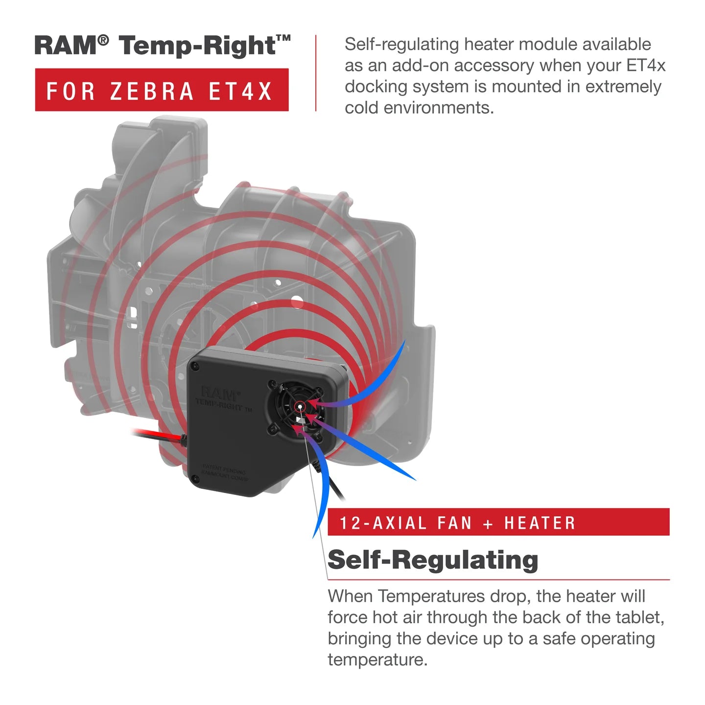 RAM® Temp-Right™ Dock Heating Module for Samsung Tab Active3 - RAM-DOCK-HEATER1-CU