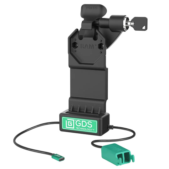 GDS® Uni-Conn™ Right Locking Power + Dual USB-A Dock - RAM-GDS-DOCKLR-U1CD2U