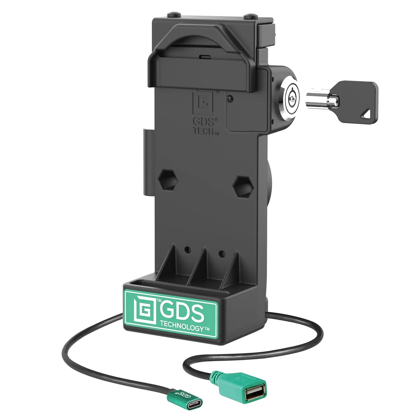 GDS® Uni-Conn™ Locking Spring Loaded Power + Single USB-A Dock - RAM-GDS-DOCKL-V12-U1CPDU