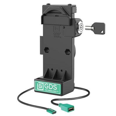 GDS® Uni-Conn™ Locking Spring Loaded Power + Single USB-A Dock - RAM-GDS-DOCKL-V12-U1CPDU