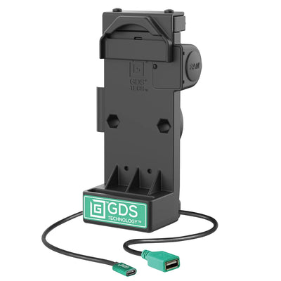 GDS® Uni-Conn™ Non-Locking Spring Loaded Power + Single USB-A Dock - RAM-GDS-DOCK-V12-U1CPDU