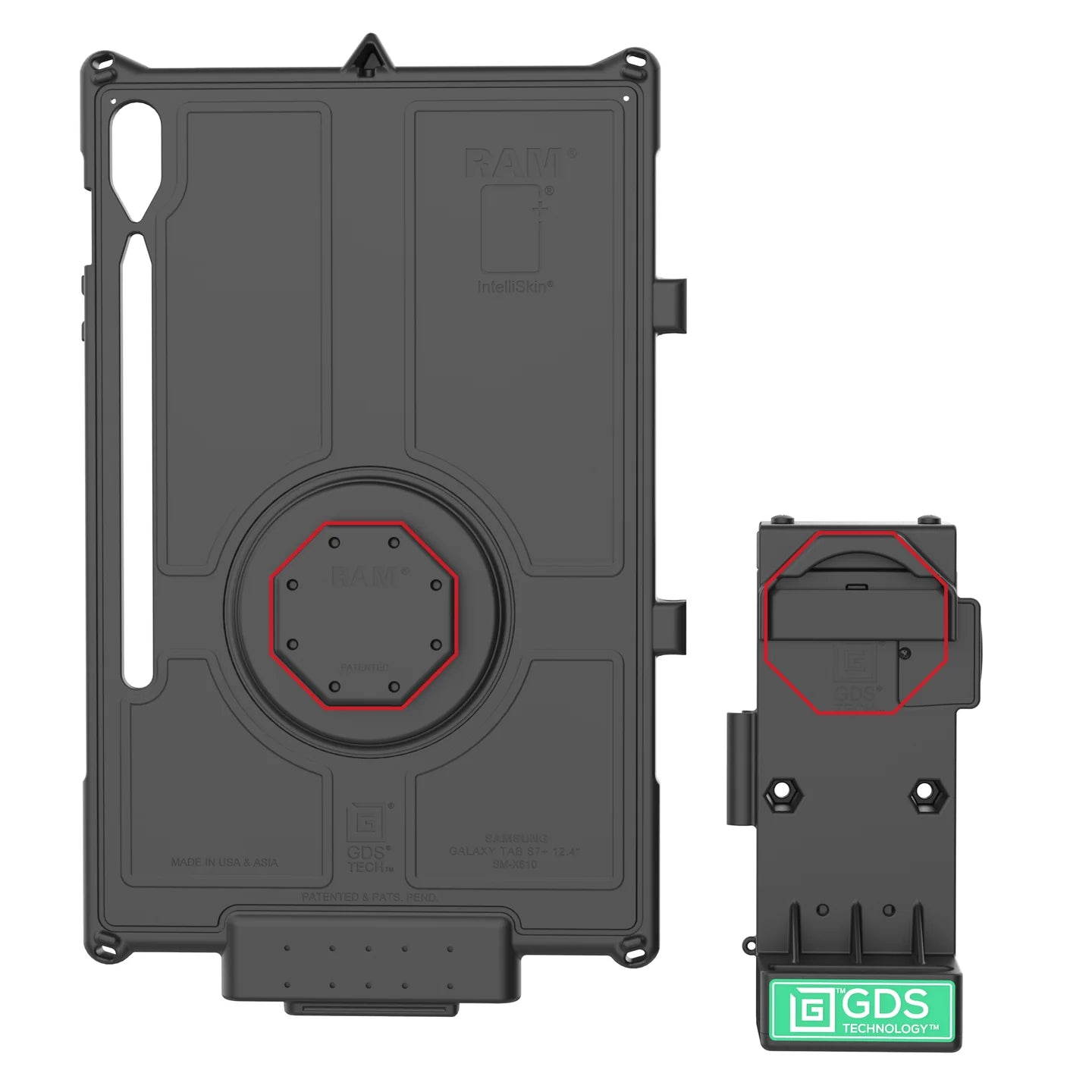 GDS® Uni-Conn™ Non-Locking Spring Loaded Powered Dock - RAM-GDS-DOCK-V12-U1CPU