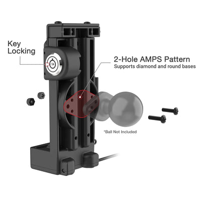GDS® Uni-Conn™ Locking Spring Loaded Powered Dock - Heated Pins - RAM-GDS-DOCKL-V12-U1CPHU