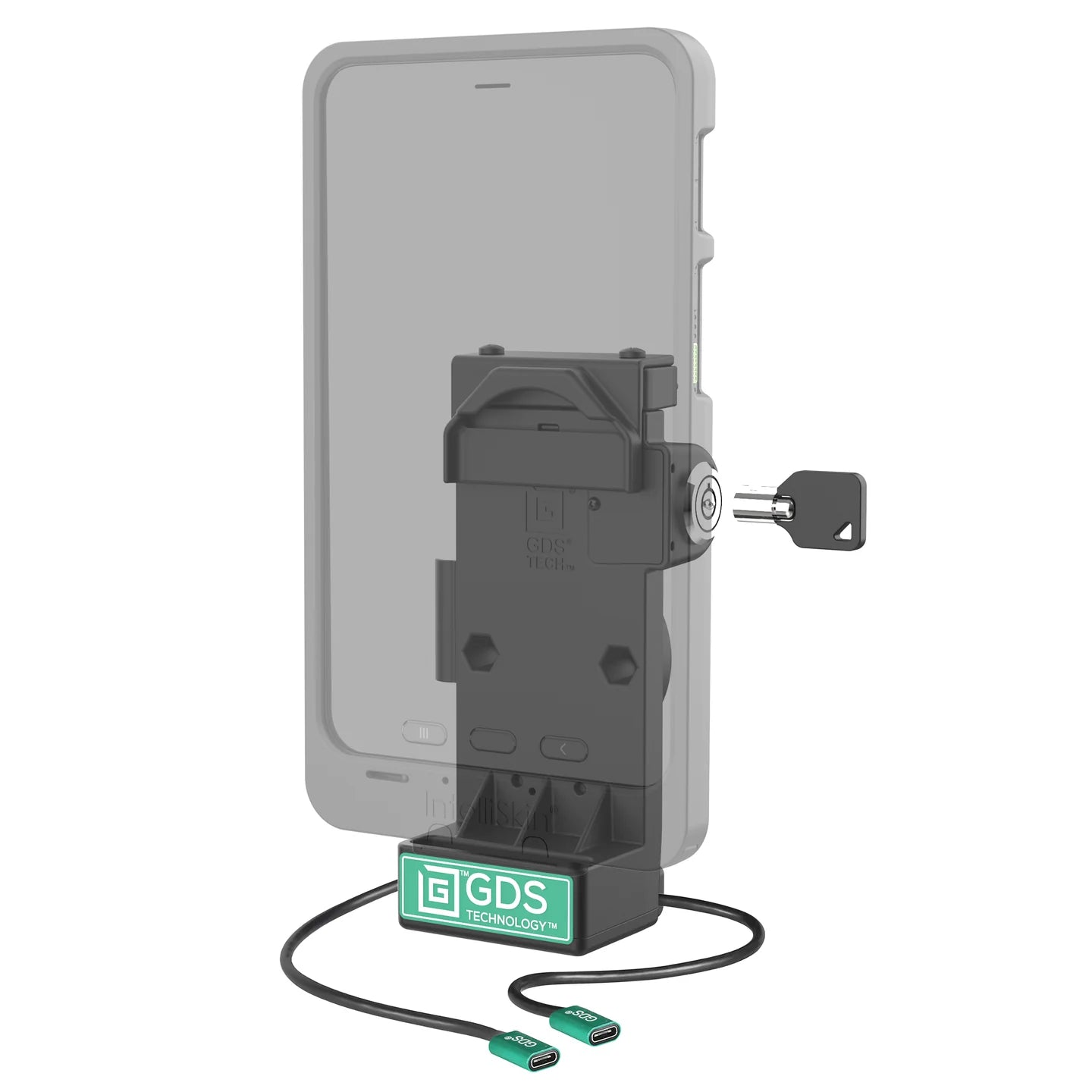 GDS® Uni-Conn™ Locking Spring Loaded Power + Single USB-C Dock - RAM-GDS-DOCKL-V12-U1CP-CU