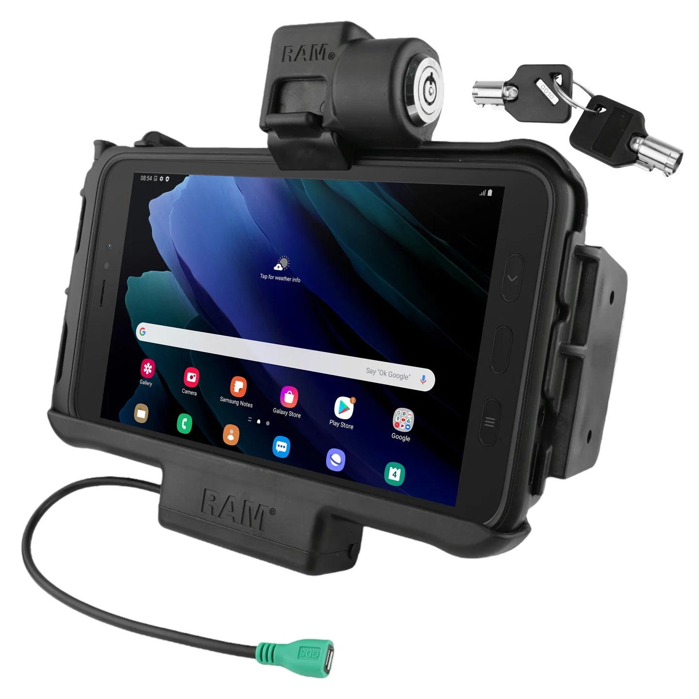 RAM® Locking Modular Powered Dock for Samsung Tab Active5 & 3 - RAM-HOL-SAM58PKLNU