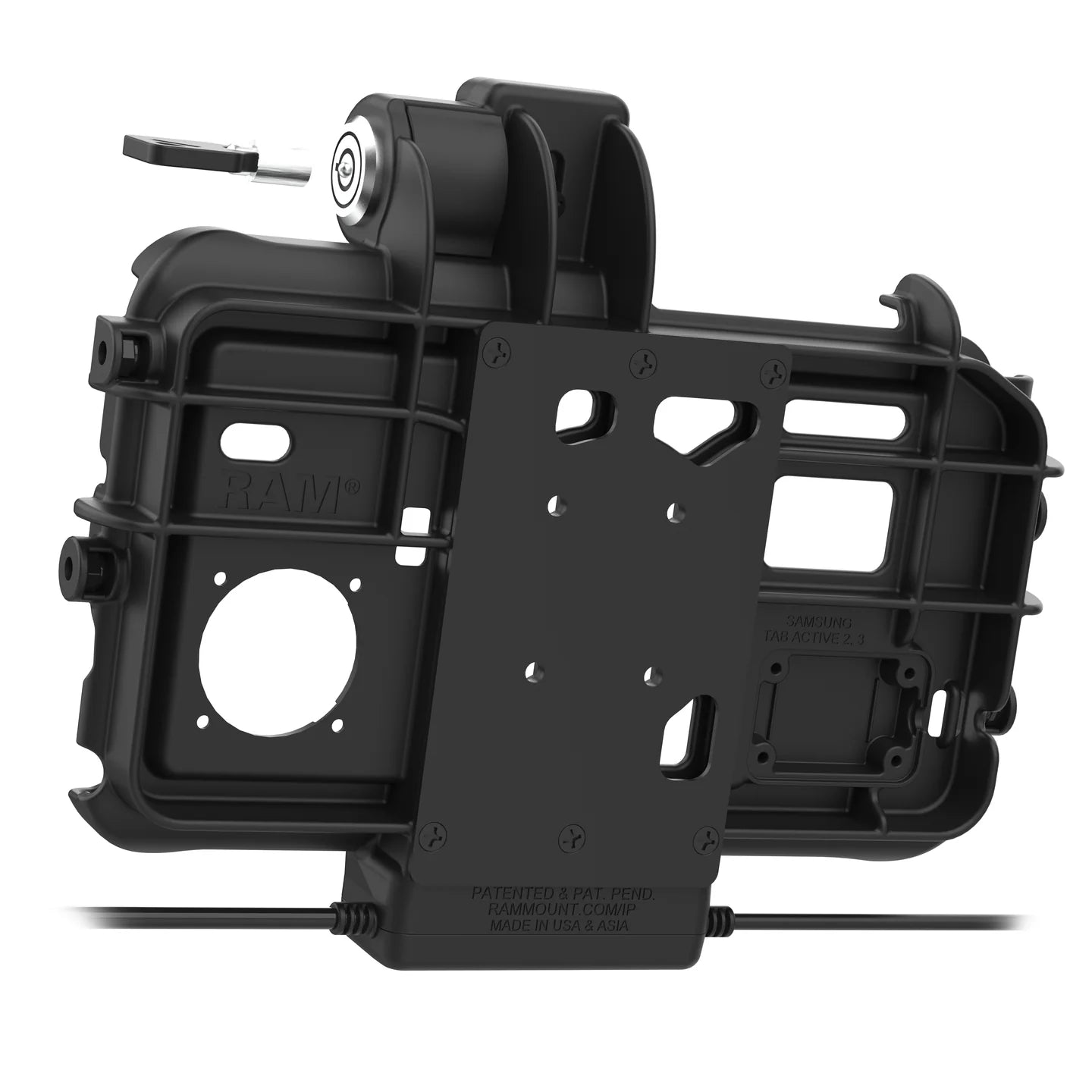 RAM® Low-Profile Locking Power + Dual USB Dock for Tab Active5 & 3 - RAM-HOL-SAM58PD2KLTU