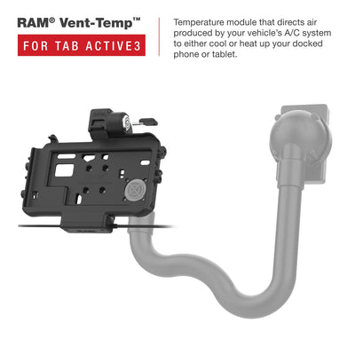 RAM® Low-Profile Locking Power + Dual USB Dock for Tab Active5 & 3 - RAM-HOL-SAM58PD2KLTU