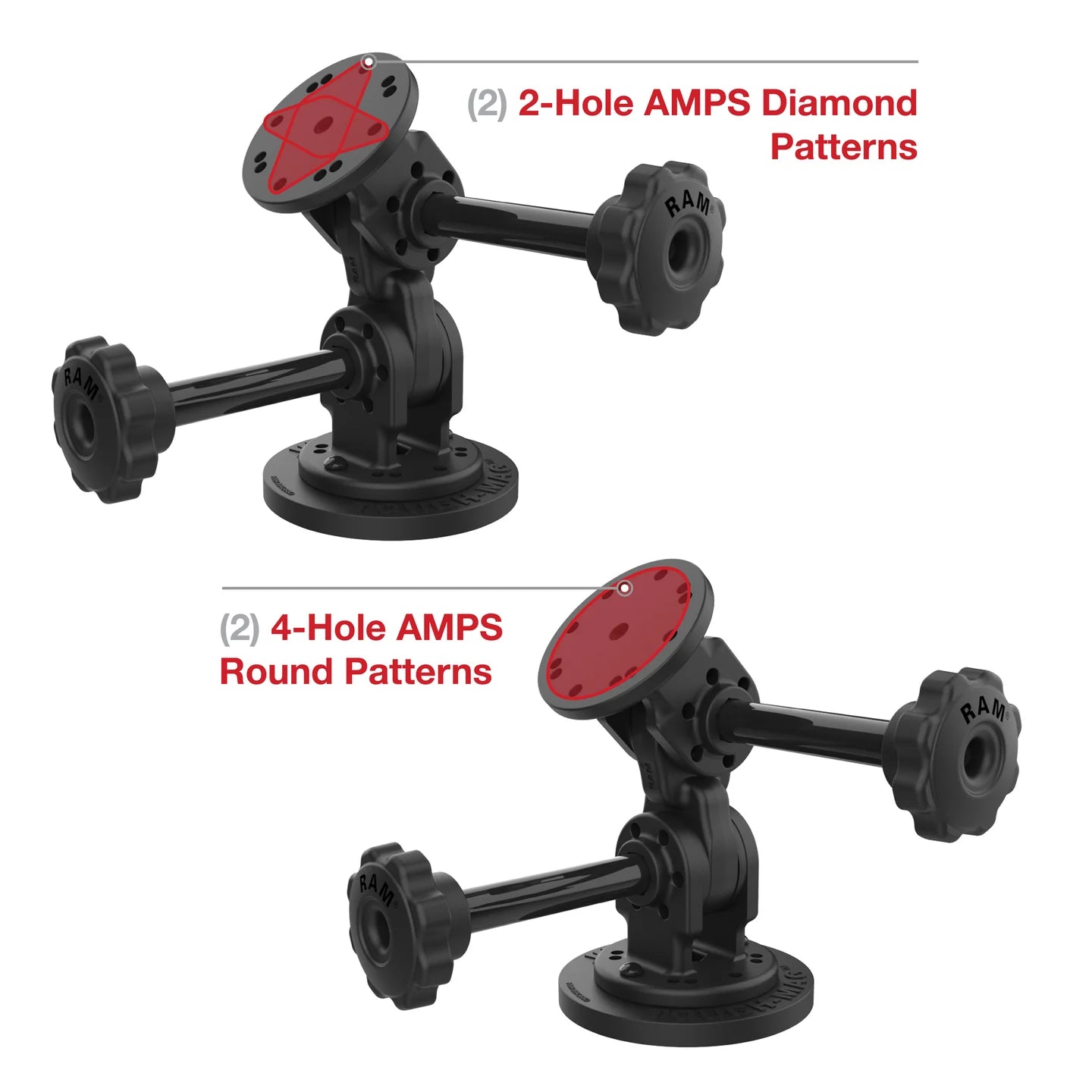 RAM® Dual 90-Degree Pivot Magnetic Mount with Knob - RAP-101-PV4-2P-MAG88U