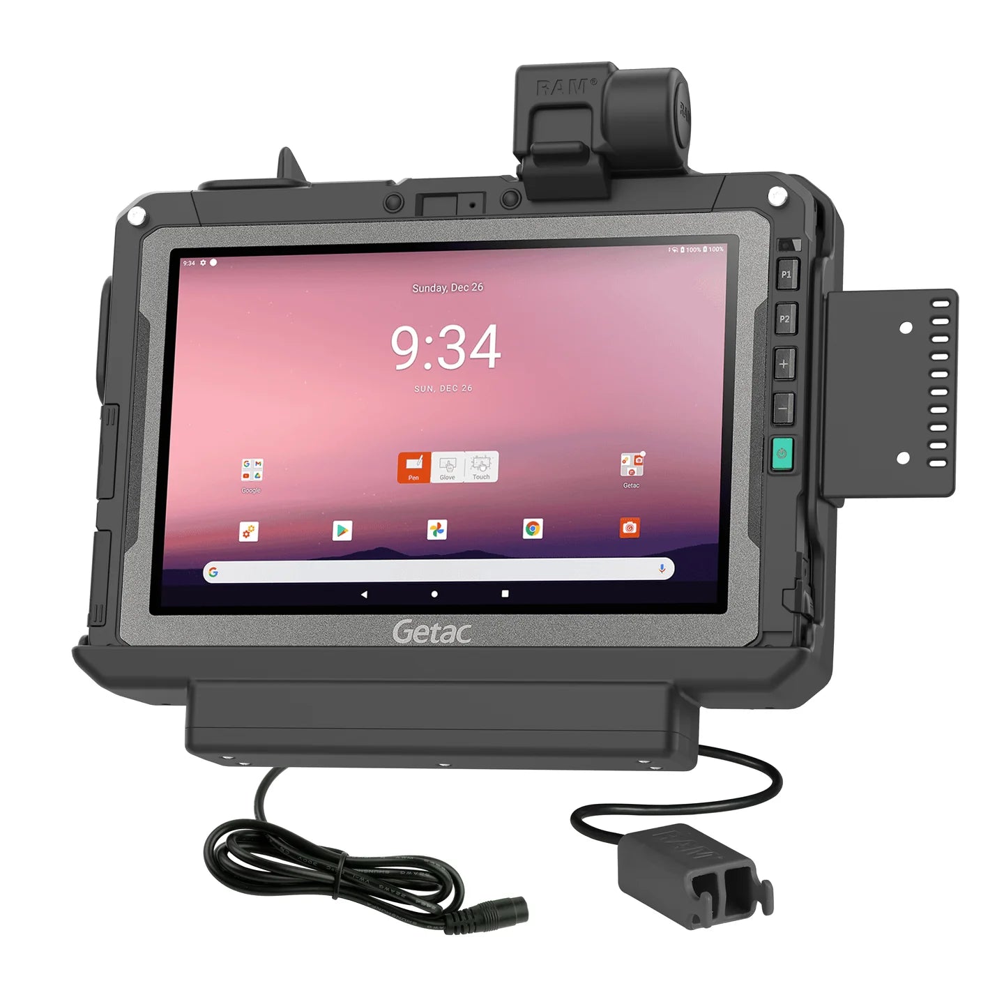 RAM® Power + Dual USB Data Dock for Getac ZX10 - RAM-HOL-GE4PD2U