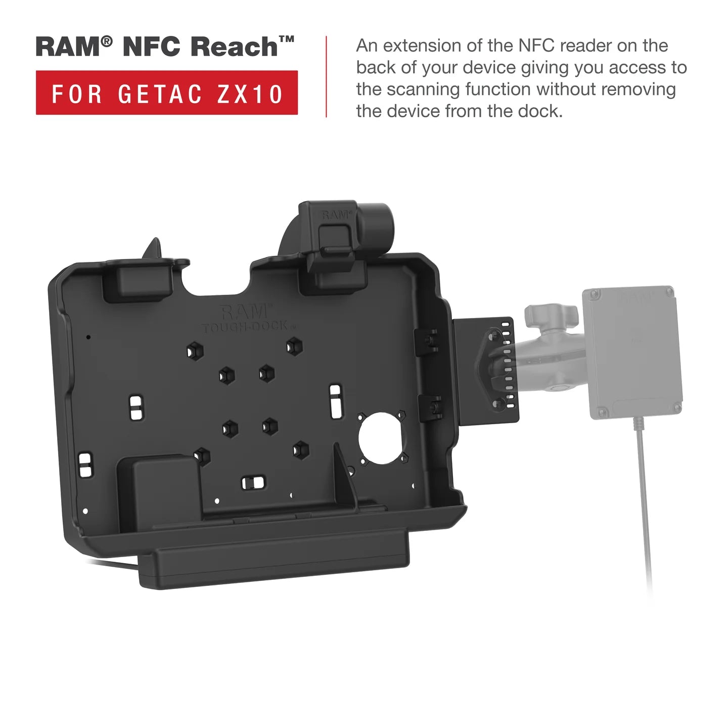 RAM® Power + Dual USB Data Dock for Getac ZX10 - RAM-HOL-GE4PD2U