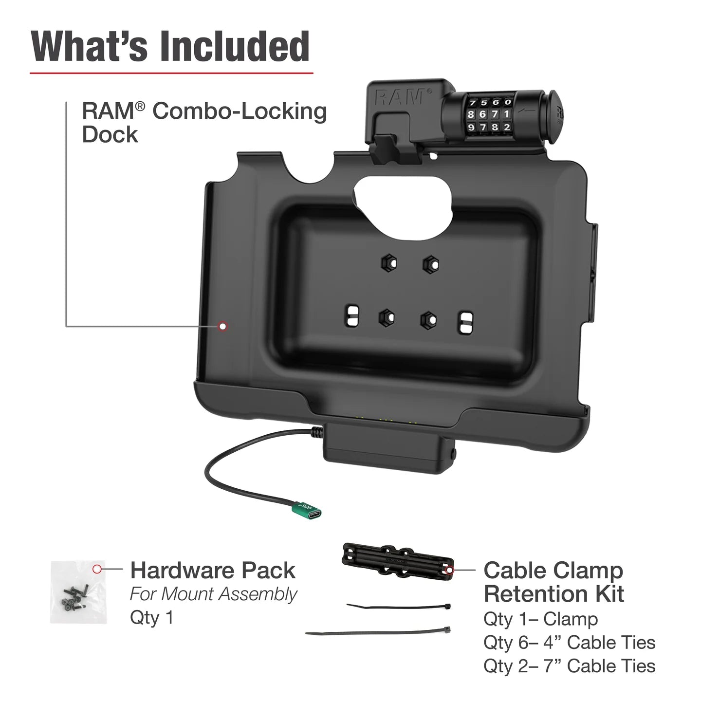 RAM® Combo-Locking USB-C Dock for Tab Active5 Pro & 4 Pro -  RAM-HOL-SAM57CPCLU
