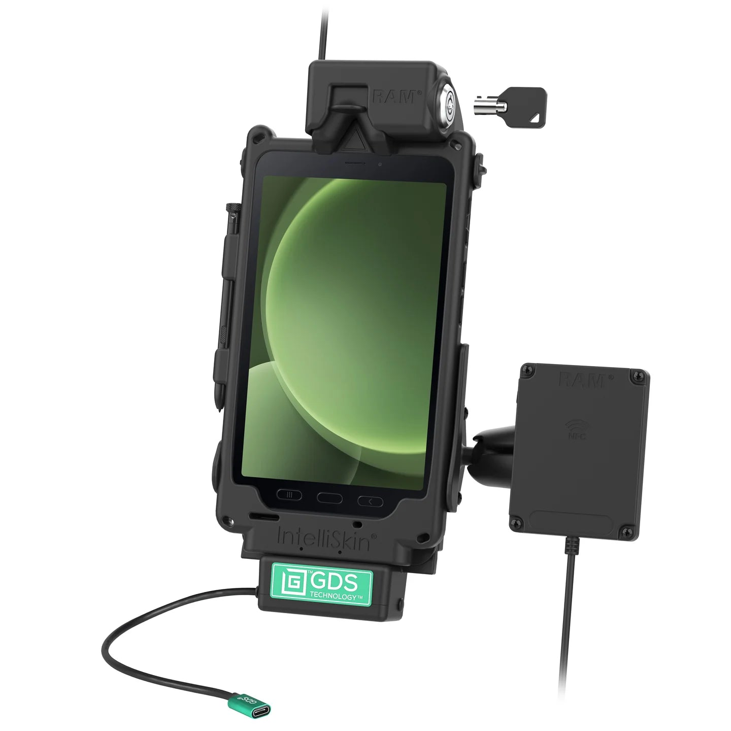 Locking GDS® Tough-Dock™ with for Samsung Tab Active5 & 3 with NFC Repeater - RAM-GDS-DOCKL-SAM62CP-NFCU