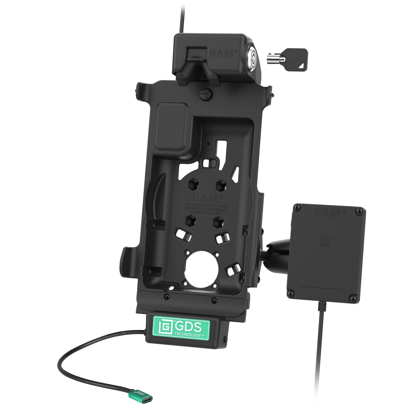 Locking GDS® Tough-Dock™ with for Samsung Tab Active5 & 3 with NFC Repeater - RAM-GDS-DOCKL-SAM62CP-NFCU