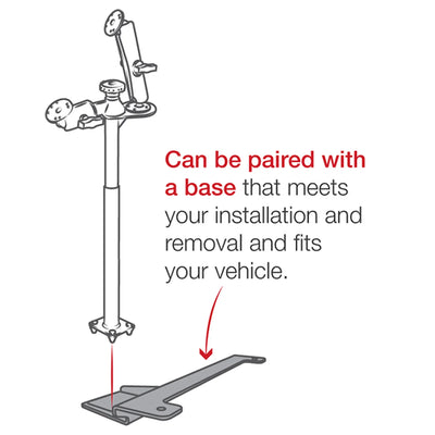RAM® Tele-Pole™ with 12” & 18” Poles and Double Ball Mount - RAM-VP-SW2F-1218
