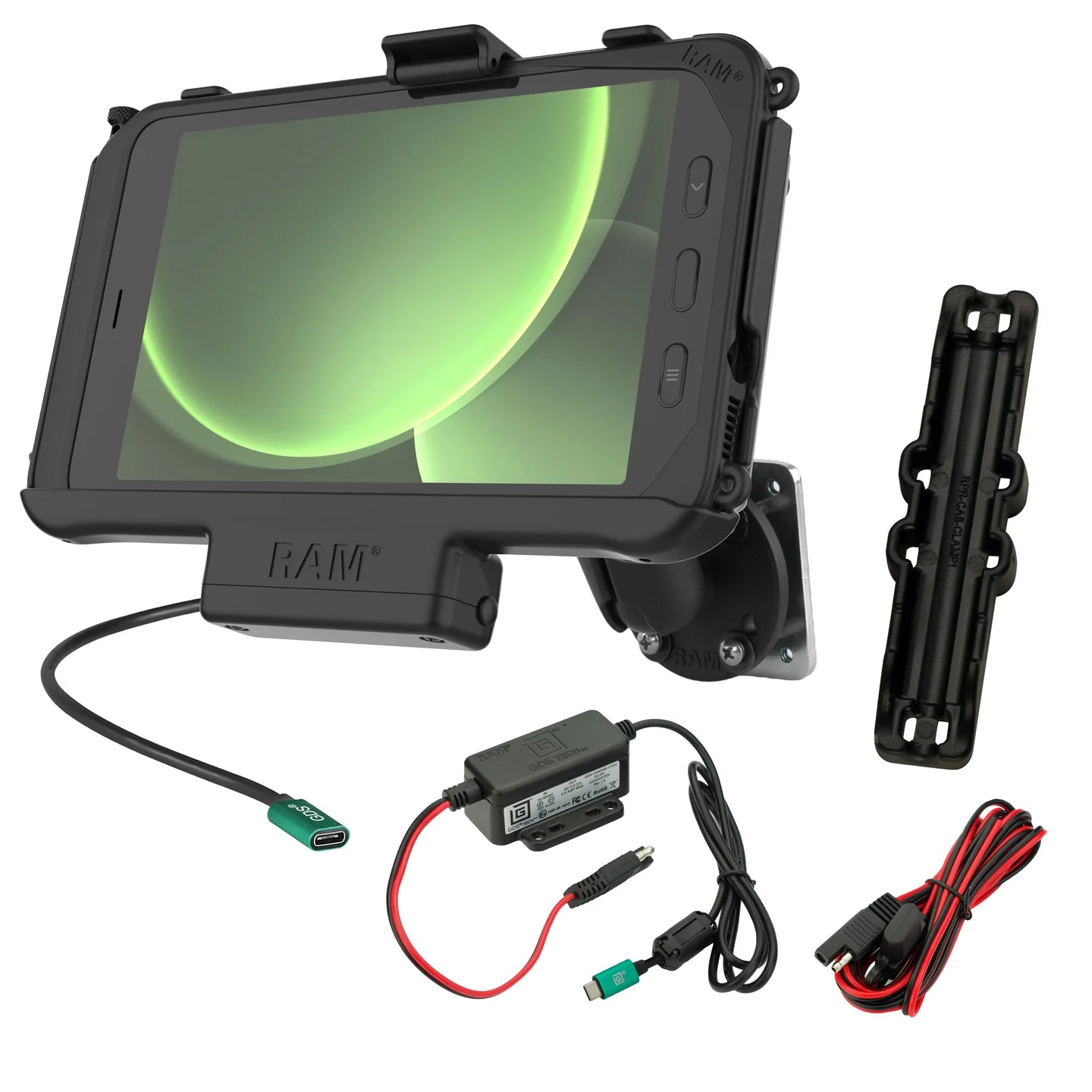 RAM® EZ-Roll'r™ USB-C Powered Mount for Samsung Tab Active5 & 3 - RAM-101-225B2-SAM60CP-V7CU