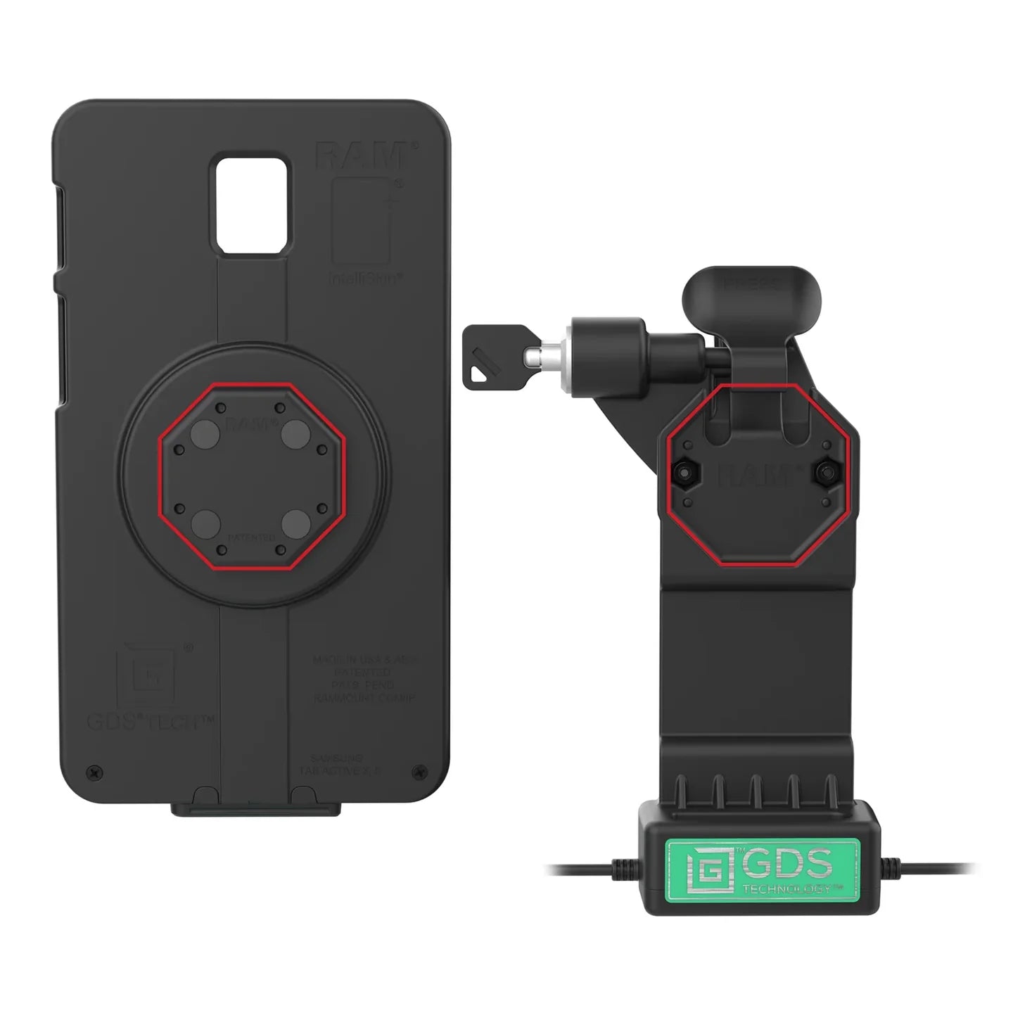 GDS® Uni-Conn™ Left Locking Powered Dock with USB-A & RJ45 Data - RAM-GDS-DOCKLL-U1CP-RJ45AU