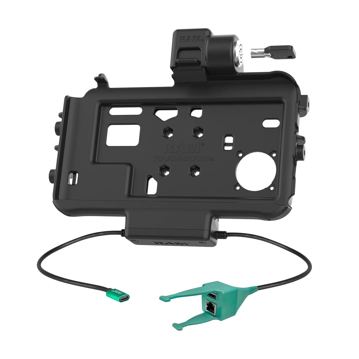 RAM® USB-C Low-Profile Dock + USB-A & RJ45 Data for Tab Active5 & 3 - RAM-HOL-SAM58CPKLT-RJ45AU