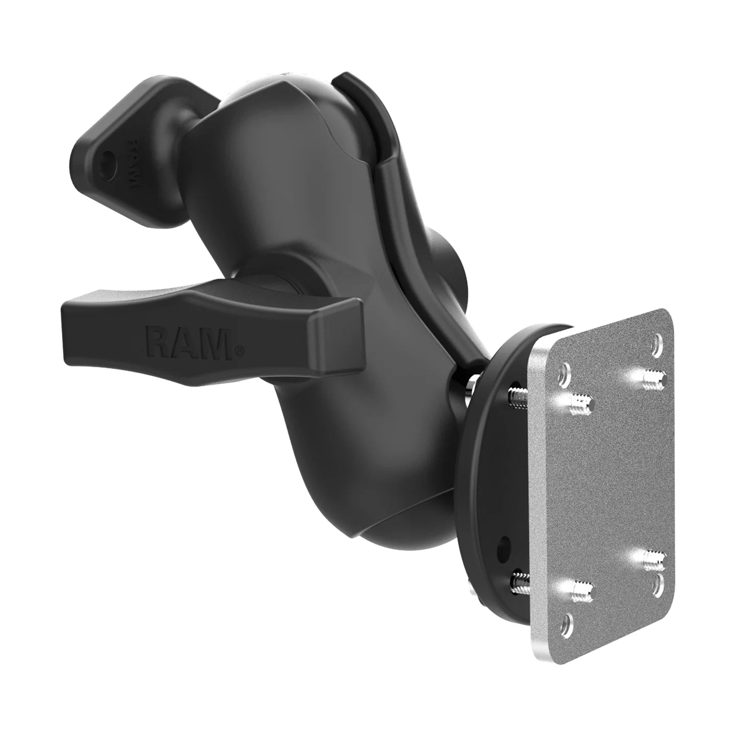 RAM® Dashboard Mount with Backing Plate & Diamond Plate - C Size Short - RAM-138-B-225B2U