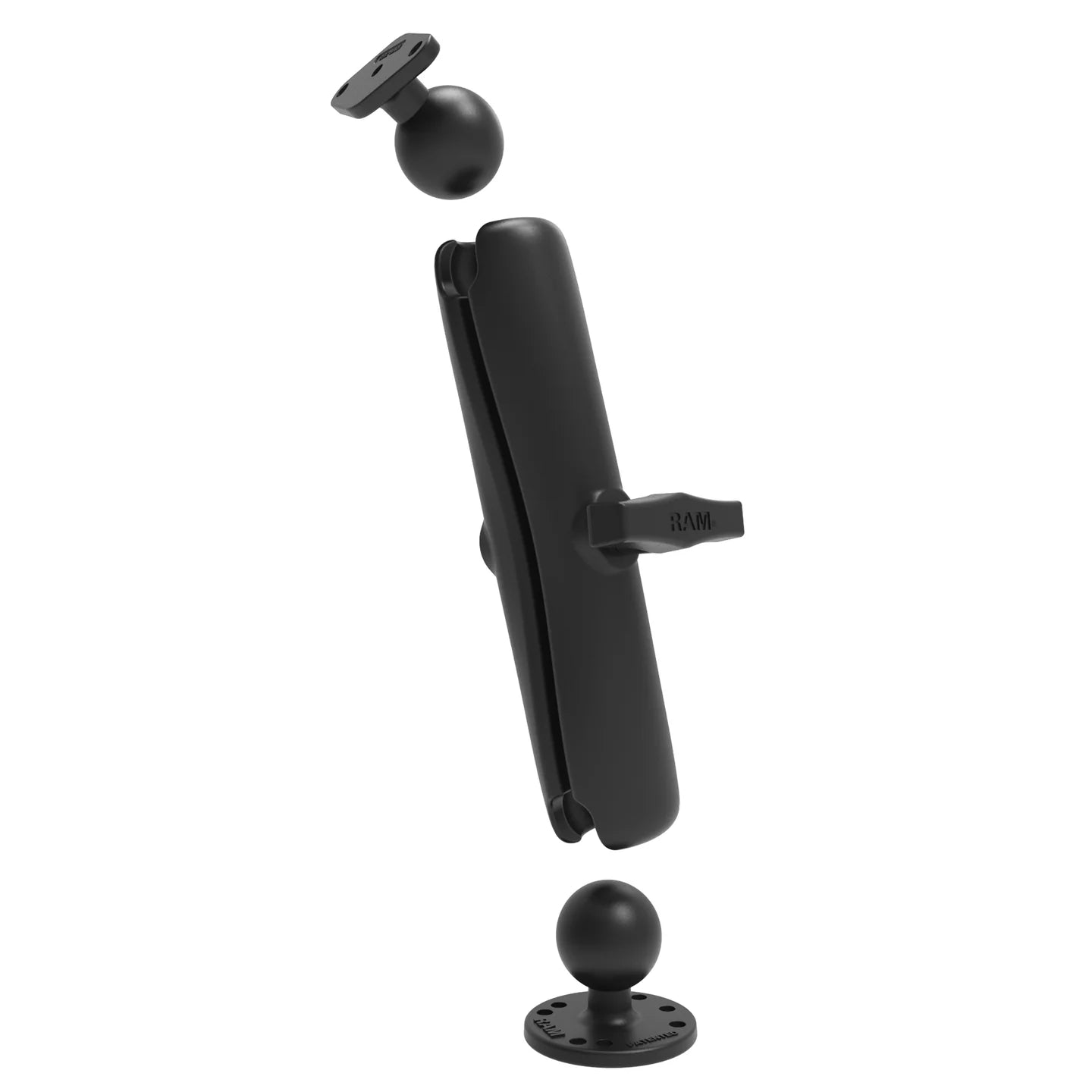RAM® Double Ball Mount with Diamond Plate Adapter - Long -  RAM-138U-D