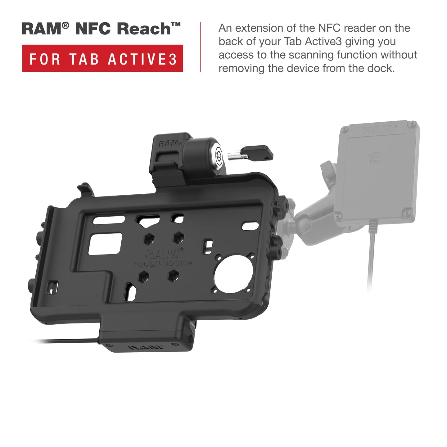 RAM® Low-Profile Locking Powered Dock for Tab Active5 & 3 - RAM-HOL-SAM58PKLTU
